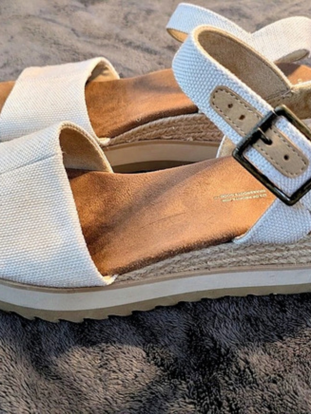 TOMS Diana Platform Wedge Sanda Offl White & Brown US 9